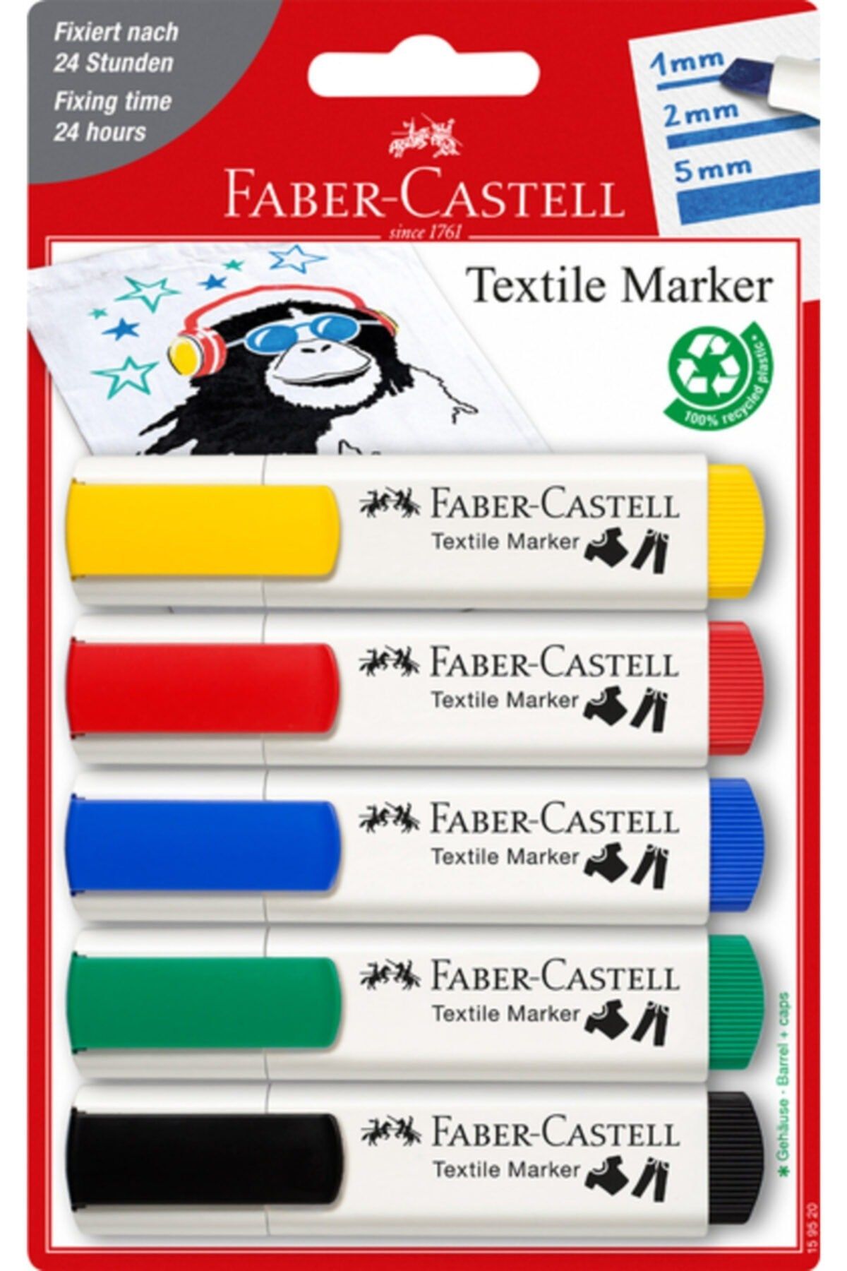 Faber- Castell Tekstil Markörü 5''li Set Klasik Renkler