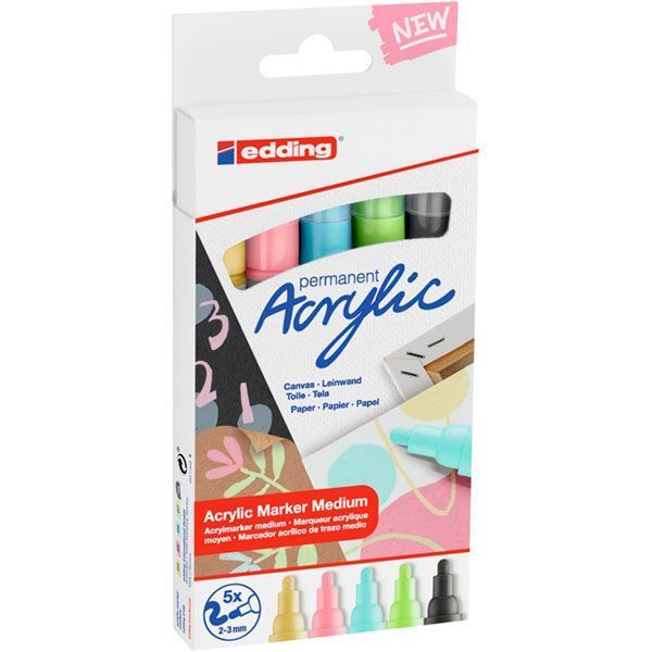 Edding Permanent Akrilik Kalem Seti 5'li Pastel