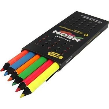 Monami 6'lı Neon Jumbo Kuru Boya Kalemi 6 Renk Fosforlu Kuruboya