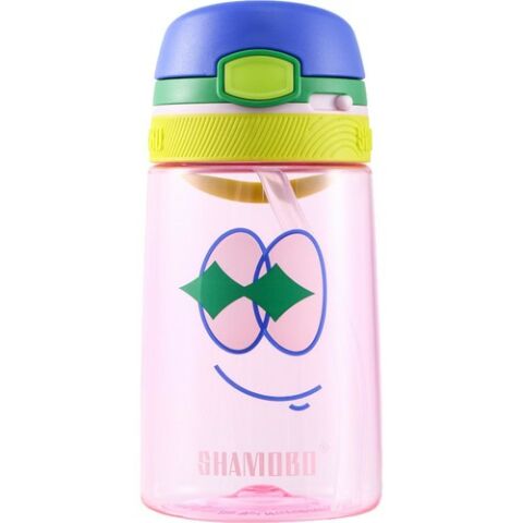 Shamobo Fiftyfifty Çocuk 350 ml Tritan Pipetli Su Matarası Pembe