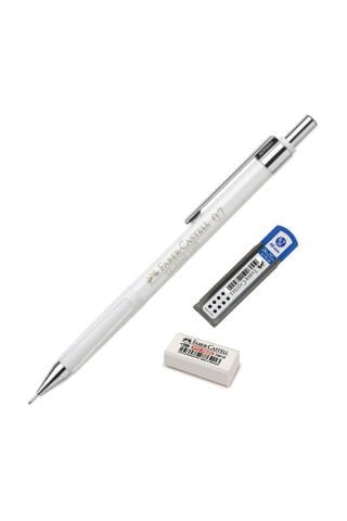Faber Castell TK Fine Mekanik Kurşun Kalem Seti Beyaz 0.7