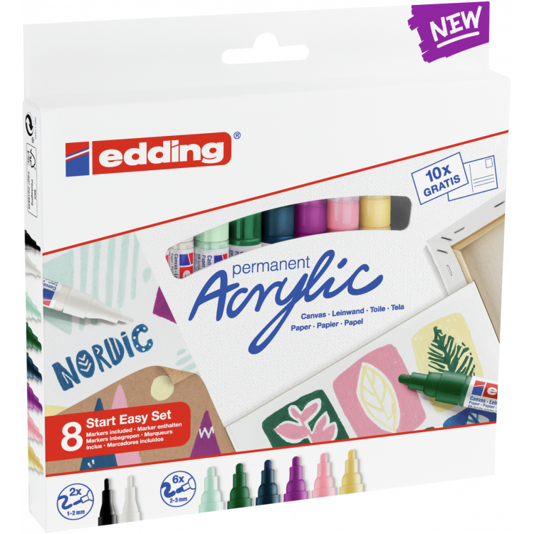 Edding Permanent Akrilik Kalem Start Easy Set 8'li