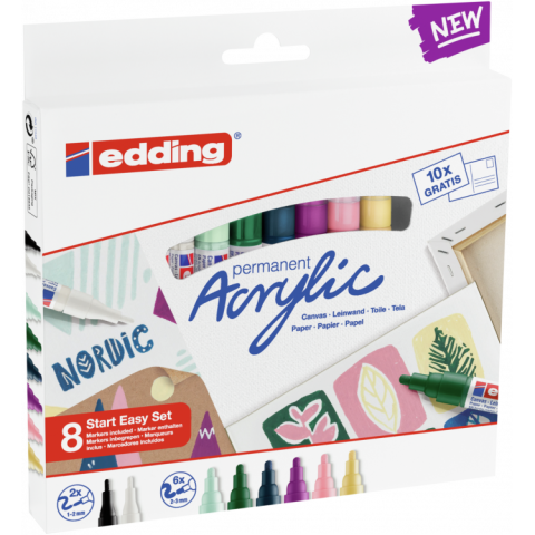 Edding Permanent Akrilik Kalem Start Easy Set 8'li