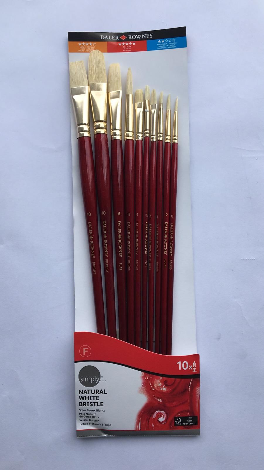 Daler Rowney Yağlı Boya Fırçası 10'lu Set
