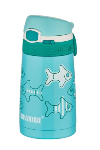 Çocuk 350 Ml Pipetli Paslanmaz Çelik Termos Bpa İçermez Turkuaz