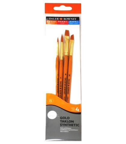 Daler Rowney Gold Taklon Short Handled 4 Pc 4''lü Fırça Seti