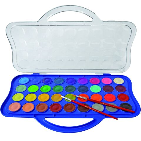Giotto Sulu Boya 30mm 36 Renk Plastik Kutu Set (1'li Paket) - YENİ