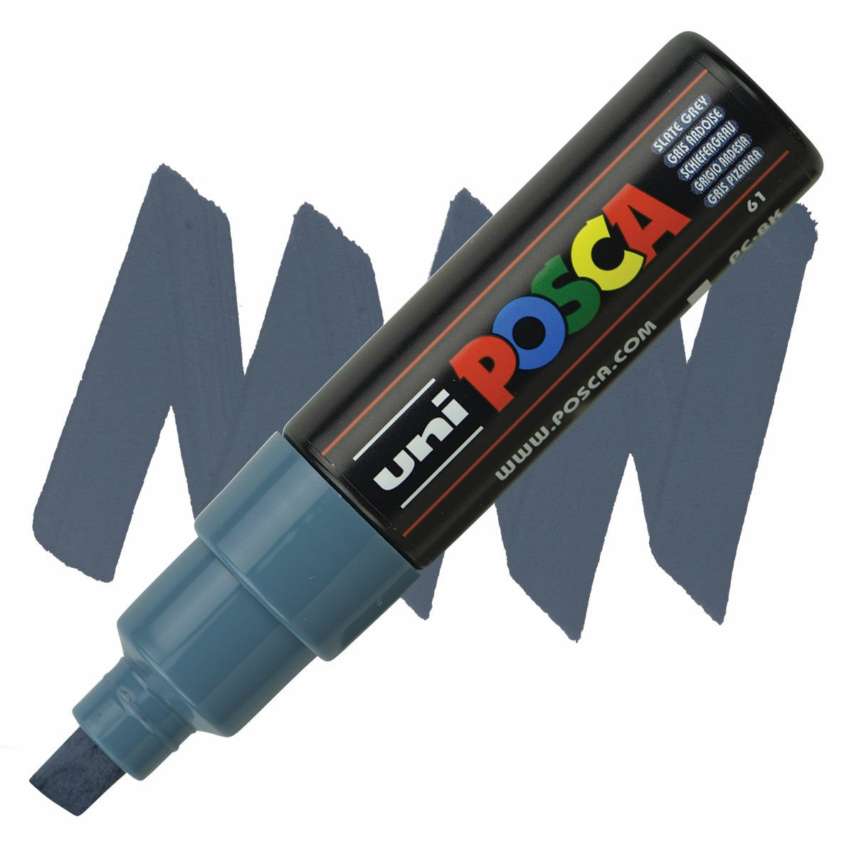 Uni Posca 8.0mm Su Bazlı Poster Markörü Kurşun Gri (Slate Grey) PC-17K
