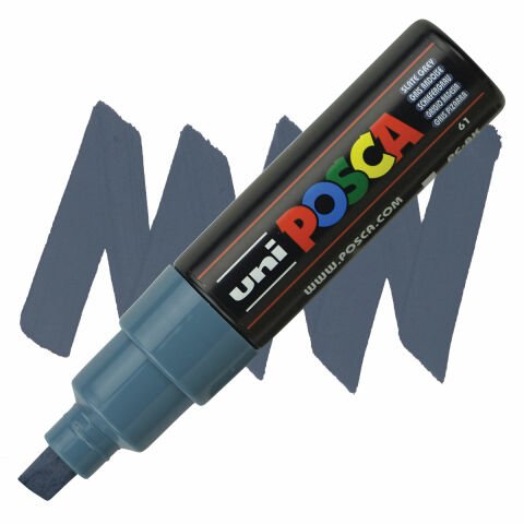 Uni Posca 8.0mm Su Bazlı Poster Markörü Kurşun Gri (Slate Grey) PC-17K