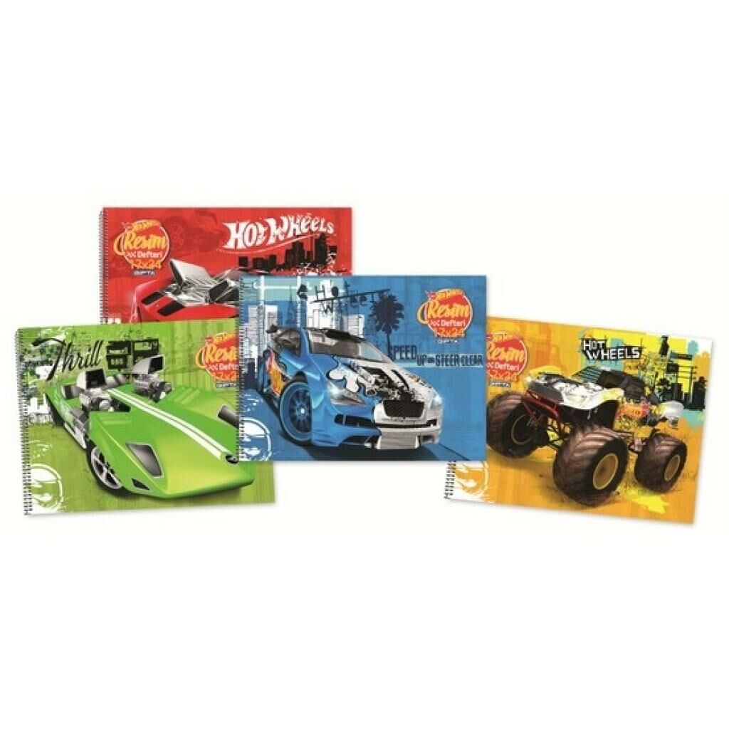 Gıpta Hotwheels Karton Kapak 25x35 15 Yaprak Resim Defteri