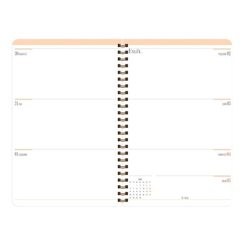 Keskin Color 17x24 Spiralli Akademik Ajanda Marble