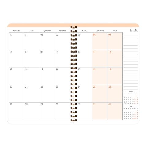 Keskin Color 17x24 Spiralli Akademik Ajanda Marble