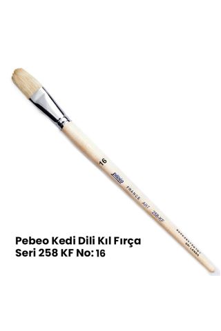 Pebeo France Art 258Kf Beyaz Kıl Yassı Kedi Dili Fırça No:16