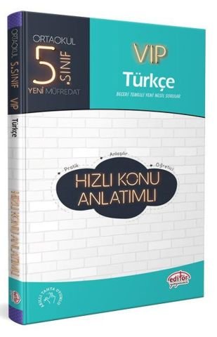 Editör Yayınları 5. Sınıf Türkçe VIP Hızlı Konu Anlatımlı
