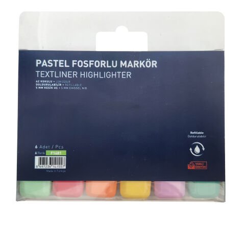 Gıpta Pastel Highlighter Kalem 6'lı Set