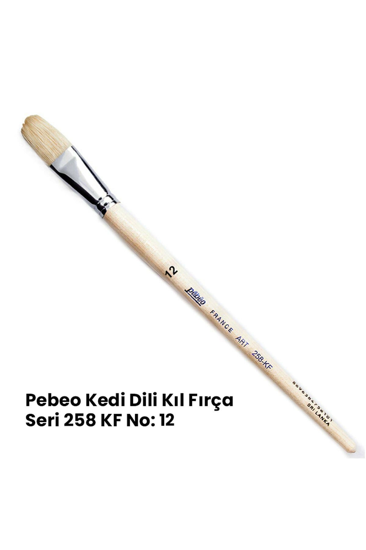 Pebeo France Art 258Kf Beyaz Kıl Yassı Kedi Dili Fırça No:12