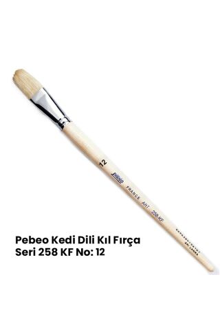 Pebeo France Art 258Kf Beyaz Kıl Yassı Kedi Dili Fırça No:12