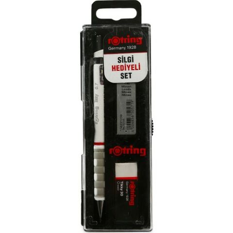Rotring Tikky Okul Seti 0.7 mm Beyaz Versatil Kalem + Silgi + Uç