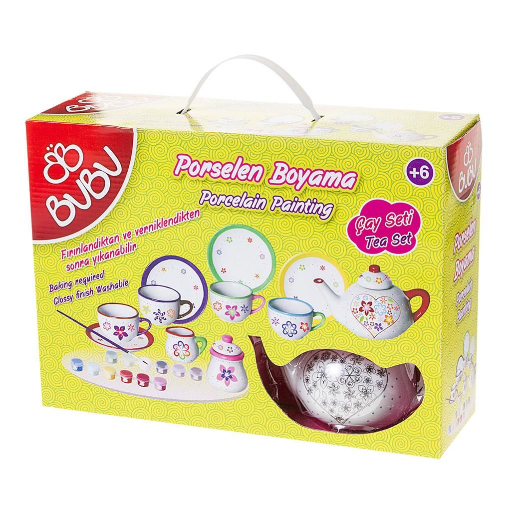 Bu-Bu Porselen Boyama Çay Seti Çantalı 13 Parça BUBU-PB0007