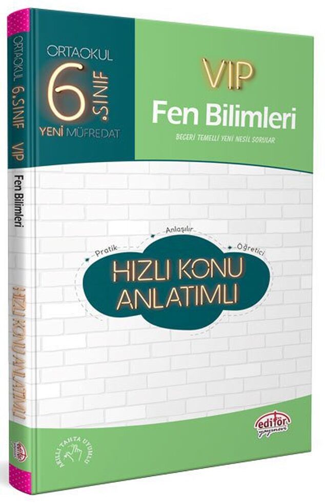 Editör Yayınları 6. Sınıf Fen Bilimleri VIP Hızlı Konu Anlatımlı