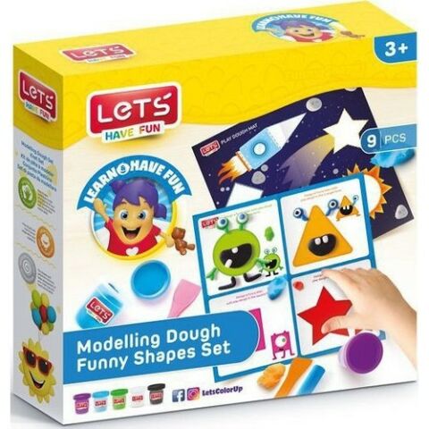 Let's oyun Hamuru Eğlenceli Şekiller Seti 9 Parça