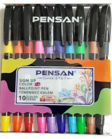 Pensan Tükenmez Kalem 10 Renk