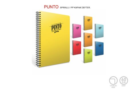 Gıpta Punto A4 120 Yaprak Çizgili Plastik Kapak Spiralli Defter