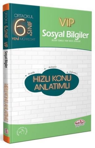 Editör Yayınları 6. Sınıf Sosyal Bilgiler VIP Hızlı Konu Anlatımlı