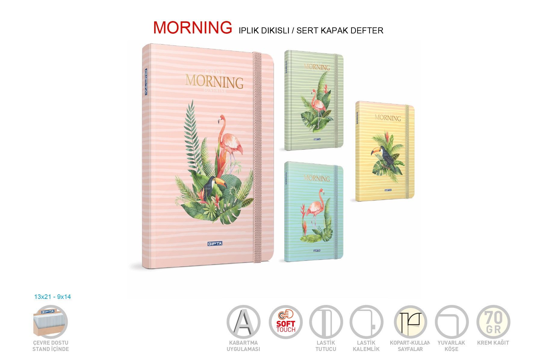 Gıpta Good Morning 13x21 120 Yaprak Çizgili Sert Kapak Ciltli Defter