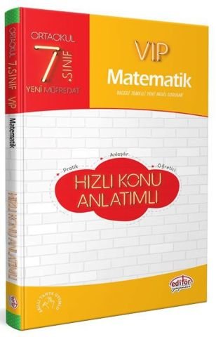 Editör Yayınları 7. Sınıf Matematik VIP Hızlı Konu Anlatımlı