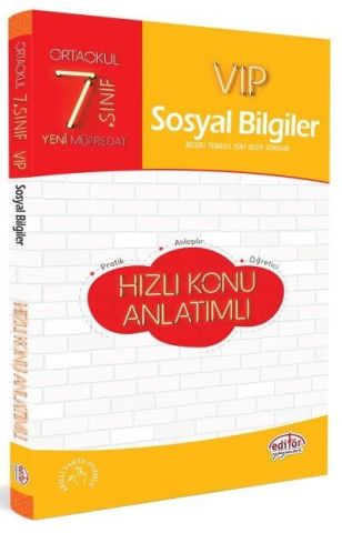 Editör Yayınları 7. Sınıf Sosyal Bilgiler VIP Hızlı Konu Anlatımlı