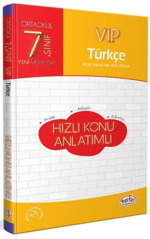 Editör Yayınları 7. Sınıf Türkçe VIP Hızlı Konu Anlatımlı