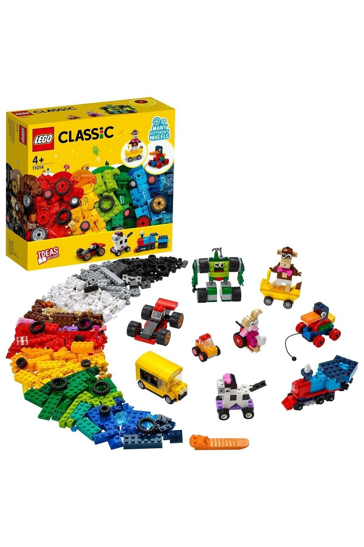 ® Classic Yapım Parçaları ve Tekerlekler 11014 - Yaratıcı Oyuncak Yapım Seti (653 Parça)