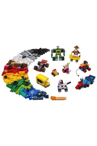 ® Classic Yapım Parçaları ve Tekerlekler 11014 - Yaratıcı Oyuncak Yapım Seti (653 Parça)