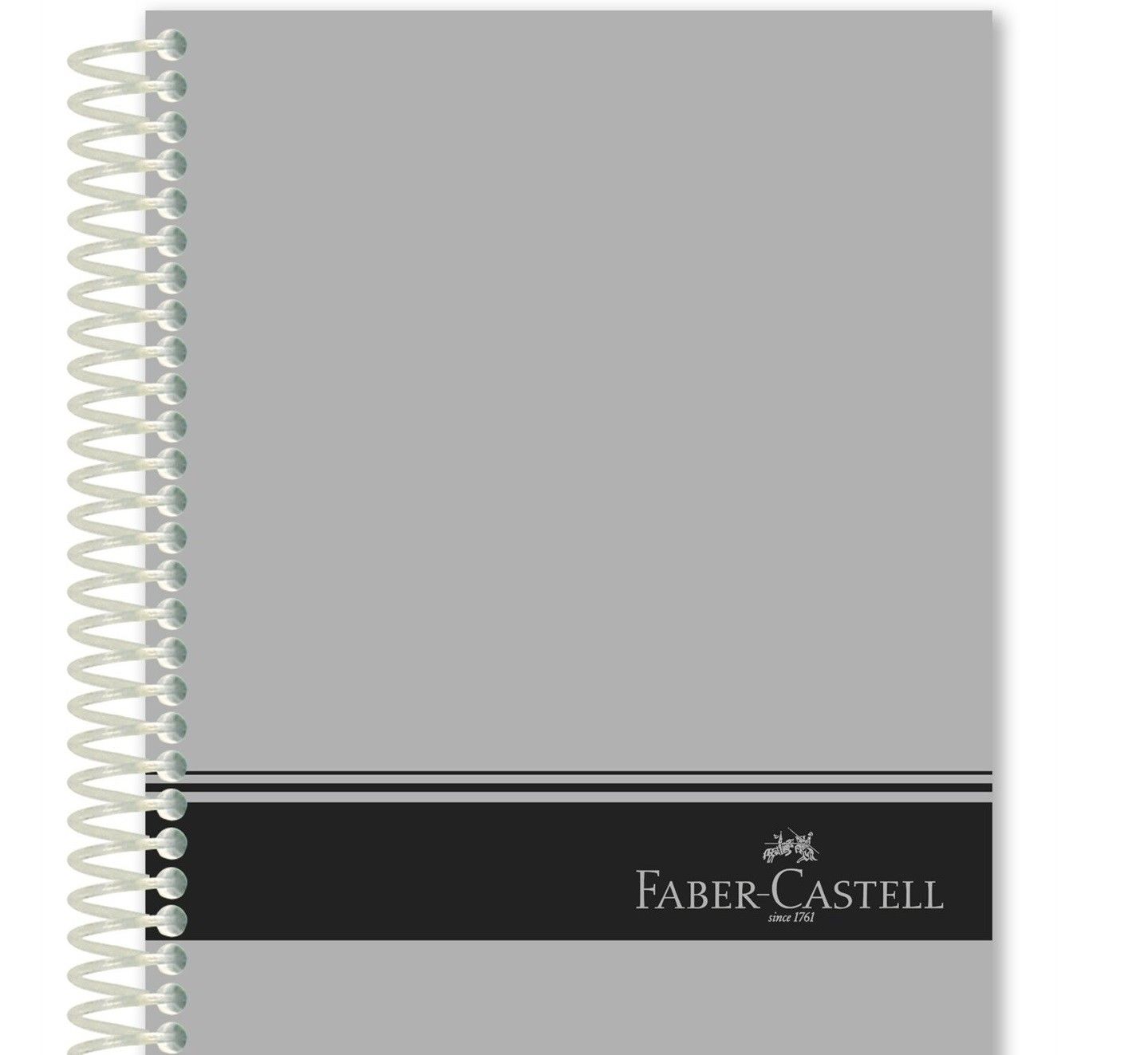 Faber-Castell 120 Yaprak Gri 3kareli+1çizgili Demir Spiralli Defter