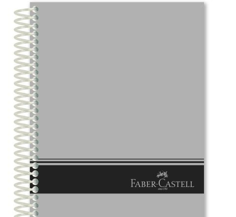 Faber-Castell 120 Yaprak Gri 3kareli+1çizgili Demir Spiralli Defter