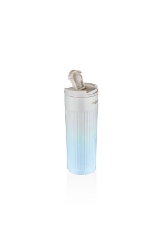 500ml  Mavi - Beyaz Çift Renk Paslanmaz Çelik Termos Bardak /Kahve Bardak Mug