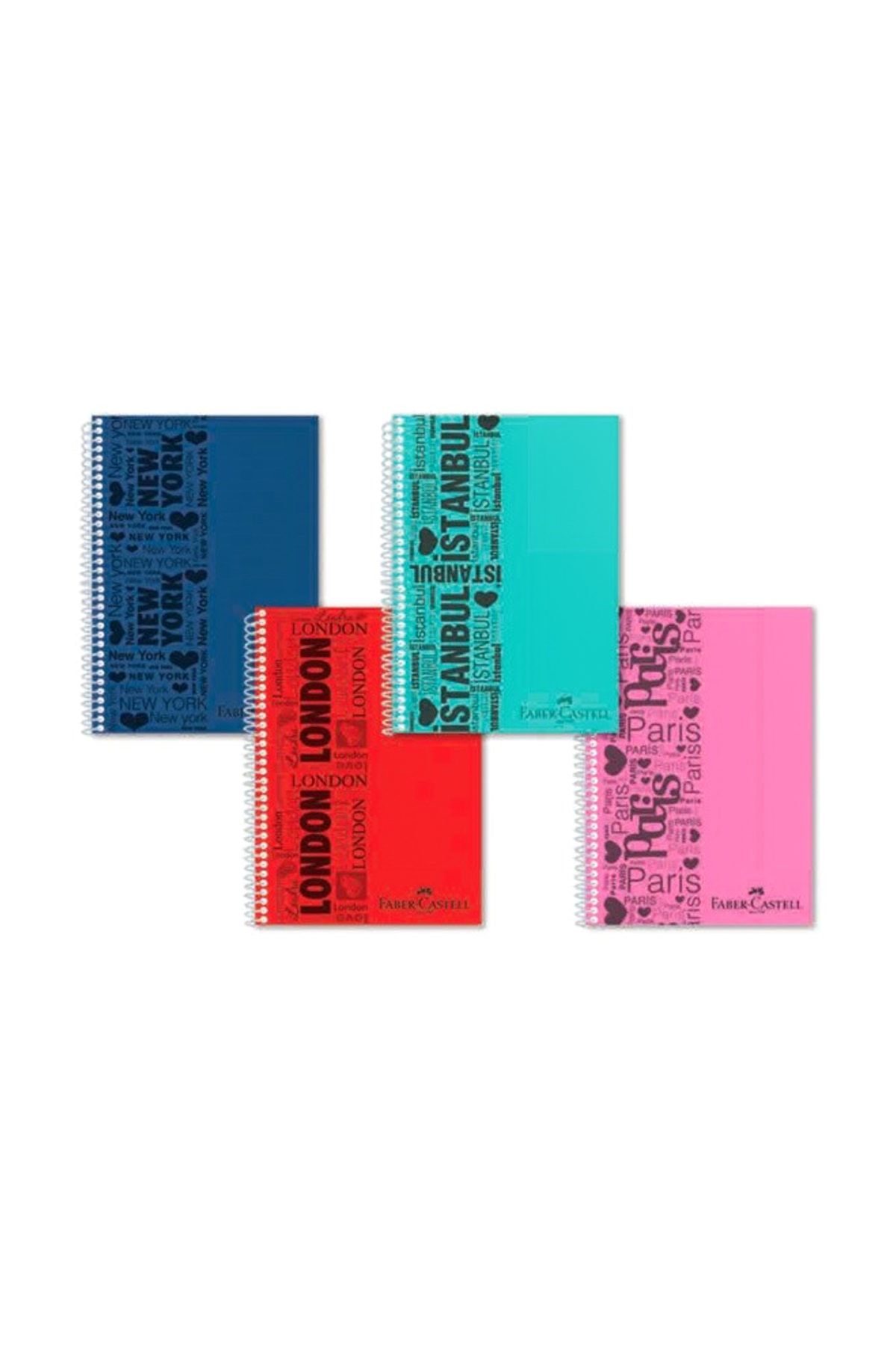 Faber-Castell Notebook London 100 Yaprak Kareli Spiralli Defter