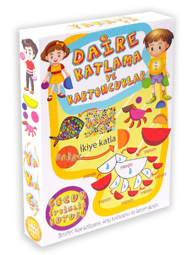 Karton Zeka Daire Katlama ve Kartoncuklar Çocuk Etkinlik Kutusu