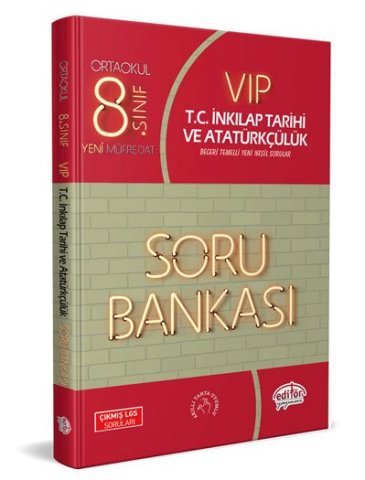 Editör Yayınları 8. Sınıf VIP TC. İnkılap Tarihi ve Atatürkçülük Soru Bankası