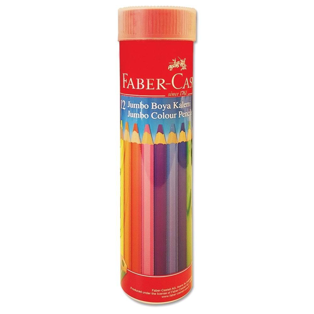 Faber-Castell Üçgen Kuru Boya Jumbo Metal Tüp 12 Renk