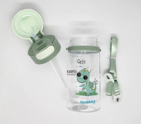 Taros Quokka 450ml Yeşil Pipetli Askılı Matara