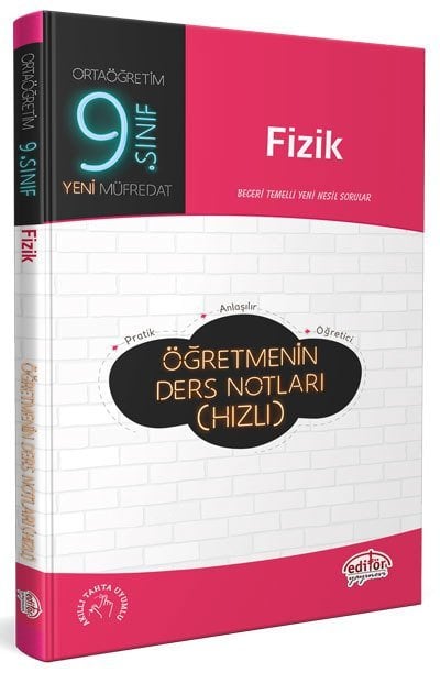Editör Yayınları 9. Sınıf Fizik Öğretmenin Ders Notları (Hızlı)