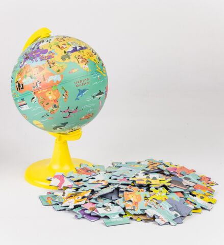 Gürbüz My Wild World Globe 15 Cm Küre+ Puzzle 54 Parça