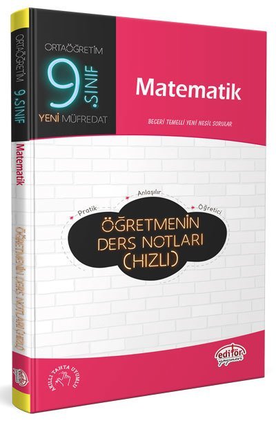 Editör Yayınları 9. Sınıf Matematik Öğretmenin Ders Notları (Hızlı)