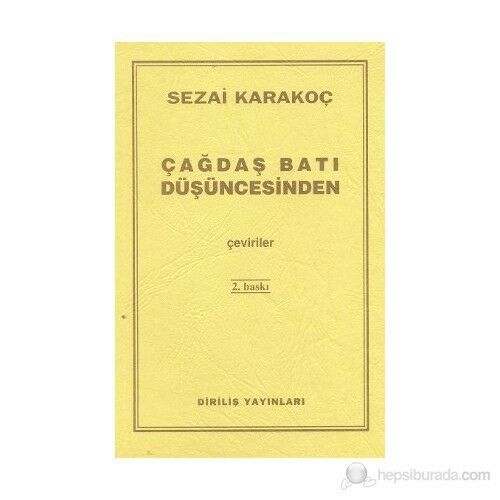Çağdaş Batı Düşüncesinden Çeviriler-Sezai Karakoç