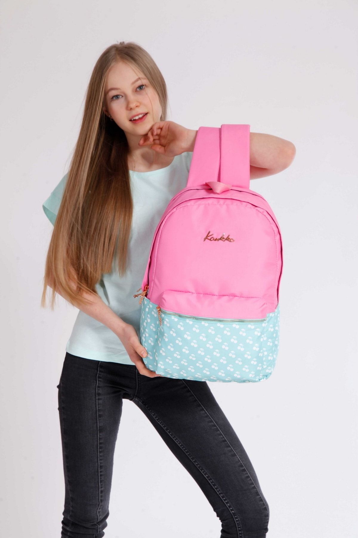 Soft Stripe Okul Çantası 41x26x18 Pembe (k1363)