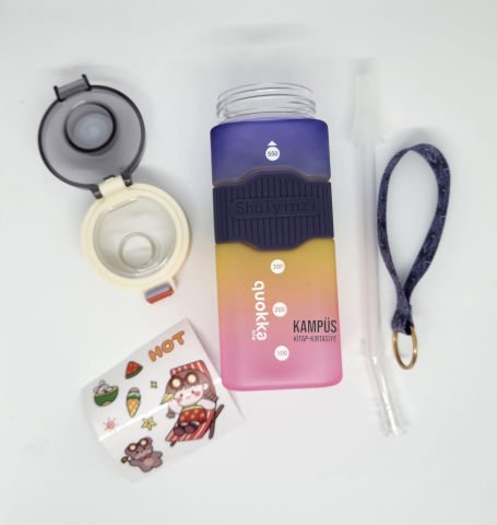 Taros Quokka Mor-Pembe 550ML Çift Başlık Matara