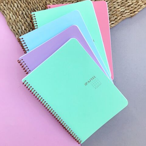 Keskin Color Pastel A4 2 Adet 100 Yaprak Çizgili+2 Adet 100 Yaprak Kareli Spiralli Defterr