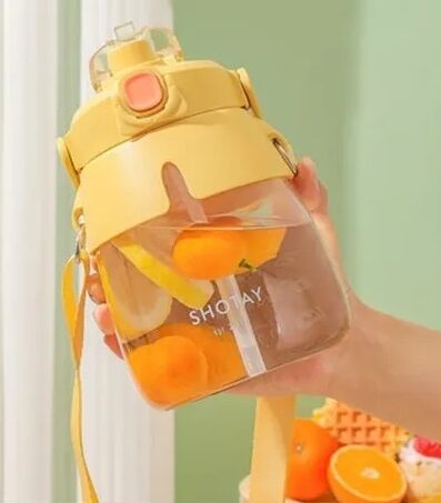 Shotay ST-6642 Sarı Hippo Tritan 1050ML Tritan Saplı Matara